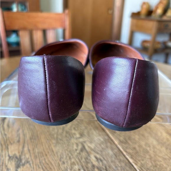 Coach D’Orsay Wine Color Leather Flats Size 8 - Picture 8 of 14